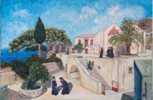 Voir le détail de cette oeuvre: Sept Moines dans le Monastère de Preveli, Crete